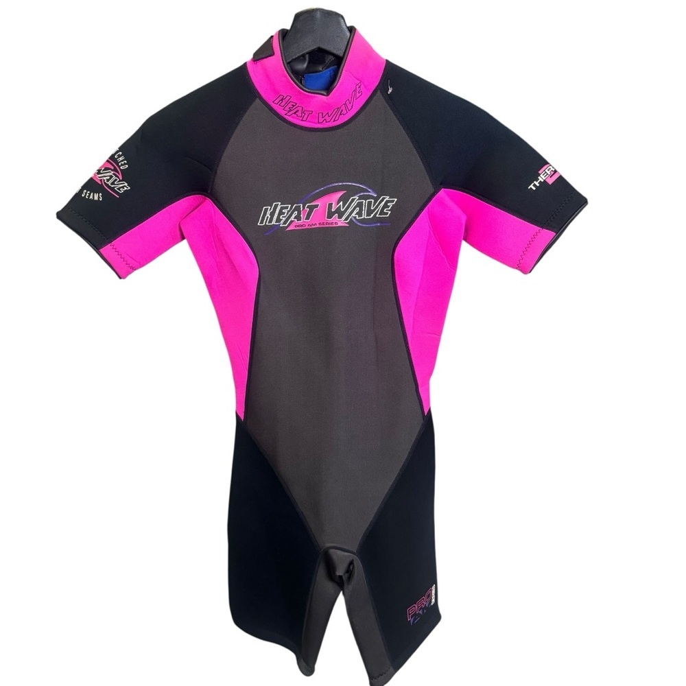 Heatwave Wetsuit Shorty Flat Stitched Pink Black Thermotech 2mm Size Small